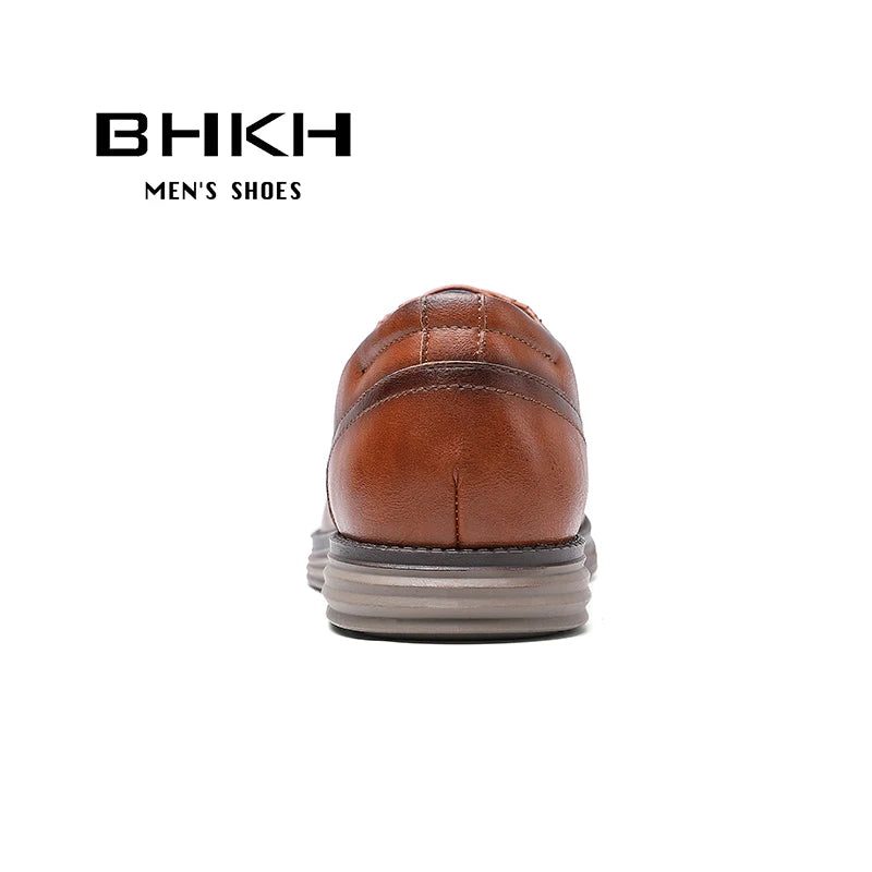 BHKH zapatillas de deporte masculinas Otoño/Invierno traf zapatos casuales de cuero para hombres trabajo de negocios Oficina zapatos de vestir con cordones para hombres talla 47