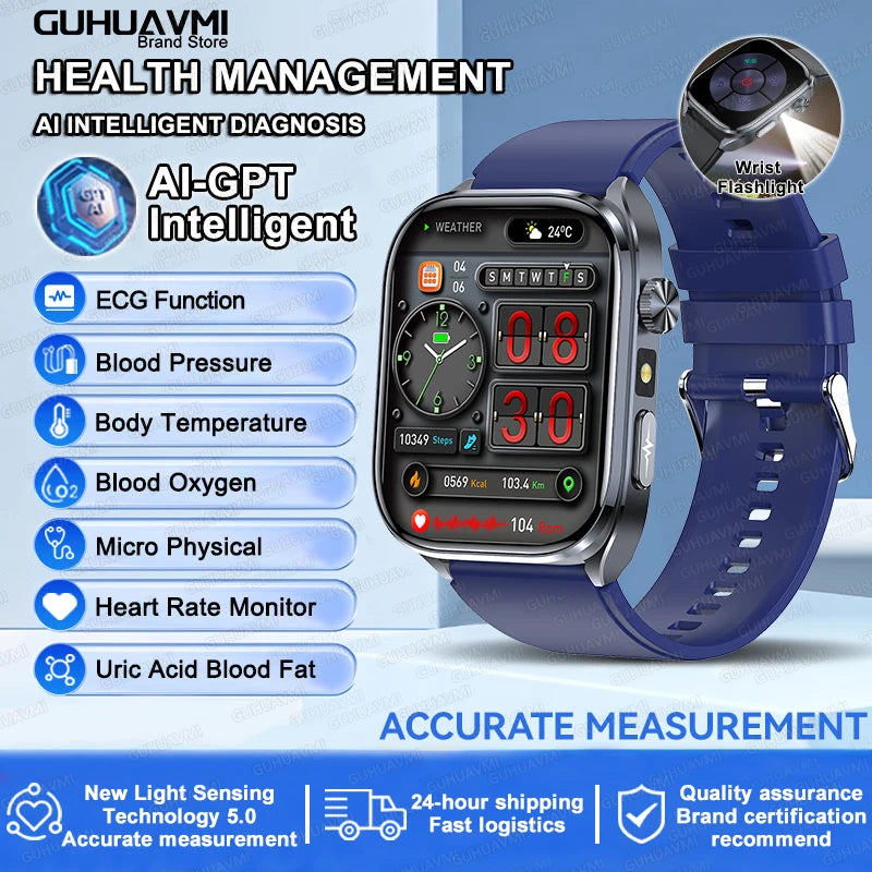 Reloj Inteligente con IA, ECG Preciso, Análisis de Lípidos y Ácido Úrico