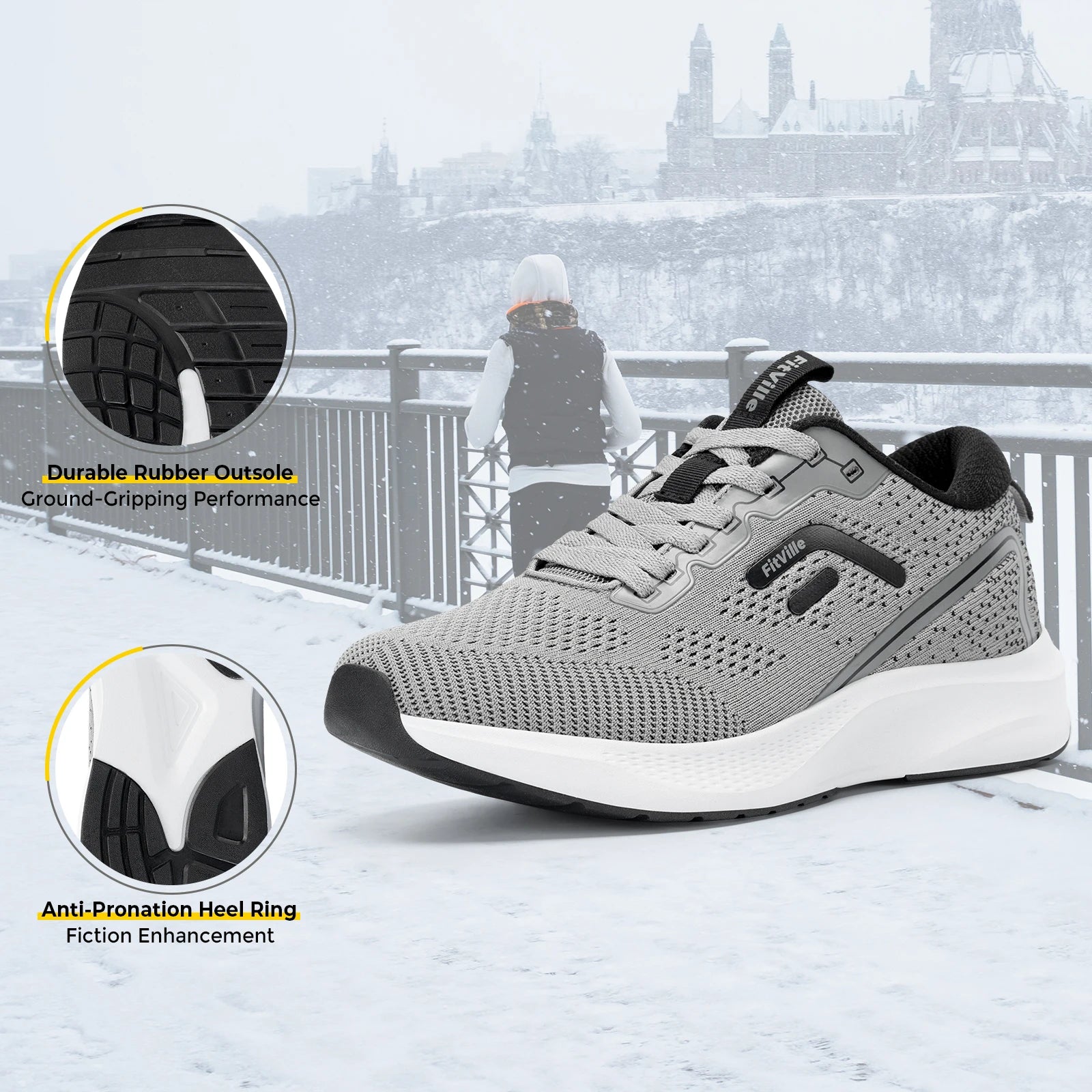 FitVille Zapatillas Deportivas Anchas para Hombre | Transpirables