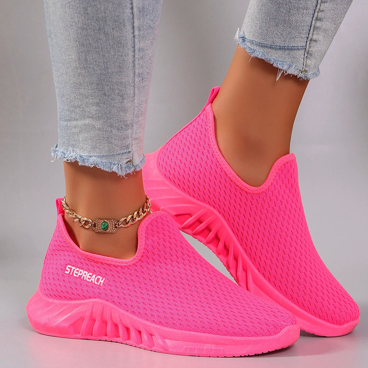 Zapatillas planas de malla transpirable para mujer — Calzado informal de verano