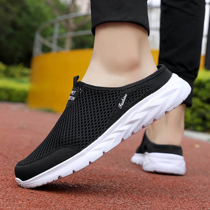 YRZL Zapatos Casuales Hombres Verano Medio Zapatos Zapatillas Diapositivas Slip on Zapatos Hombres Malla Transpirable Suave Cómodo Zapatillas para Hombres
