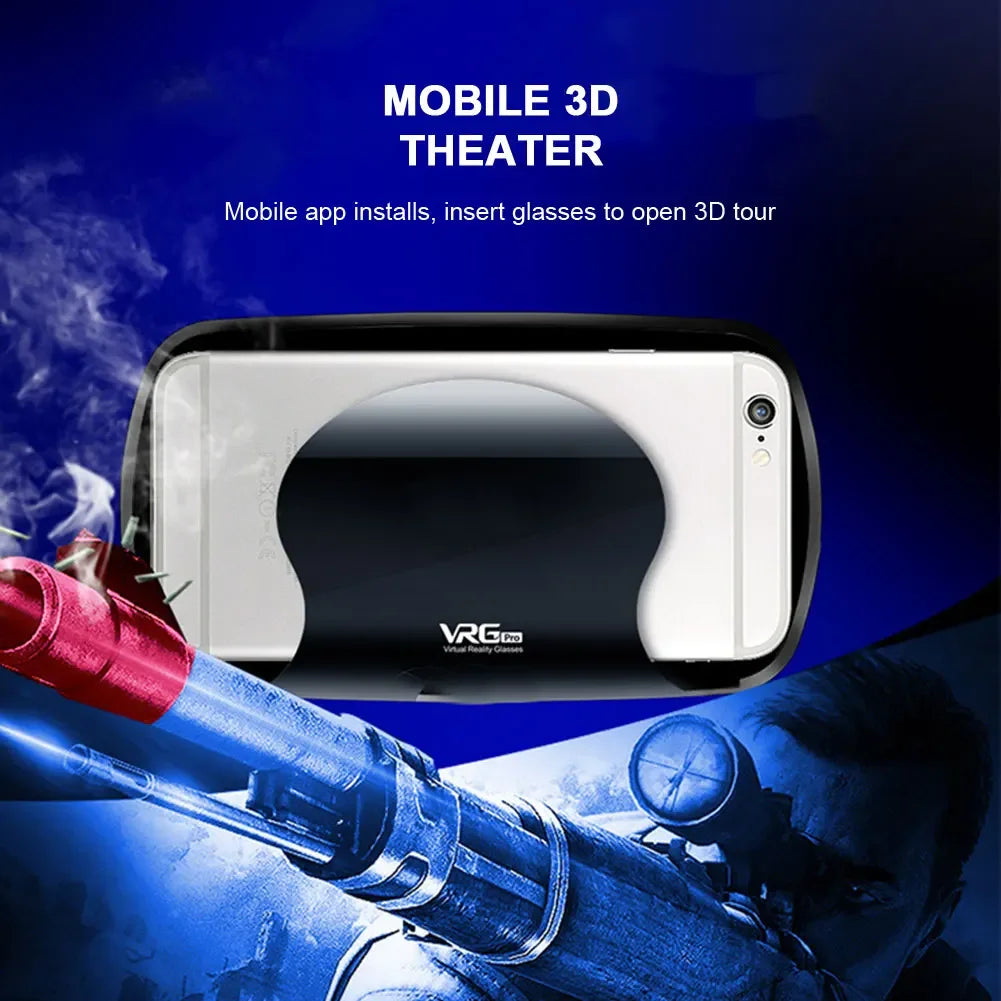 VRG Pro gafas de realidad Virtual VR dispositivos de auriculares Viar gafas de casco 3D lentes inteligentes para teléfono inteligente juego de teléfono móvil