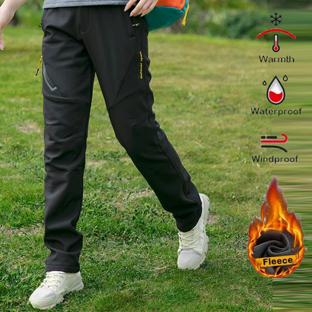 Pantalones gruesos y cálidos de lana para invierno para mujer, impermeables, para senderismo, senderismo, Camping, esquí, pantalones de concha suave, pantalones a prueba de viento para exteriores 7376