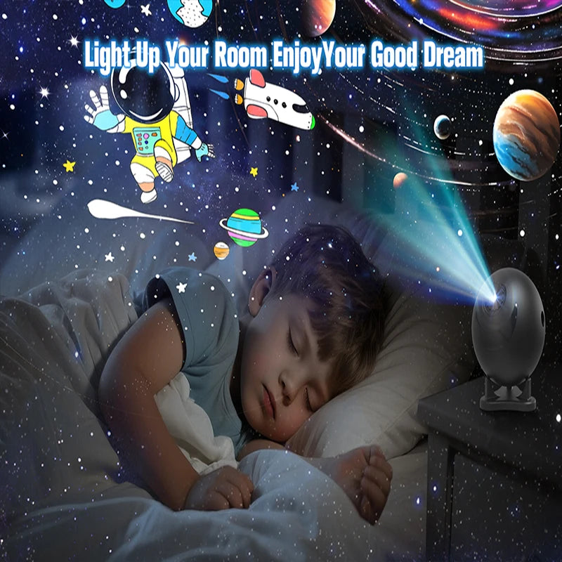 Proyector planetario para dormitorio, 12 discos de imágenes, proyectores de galaxia, luz nocturna de estrellas, iluminación de ambiente de techo, lámpara espacial