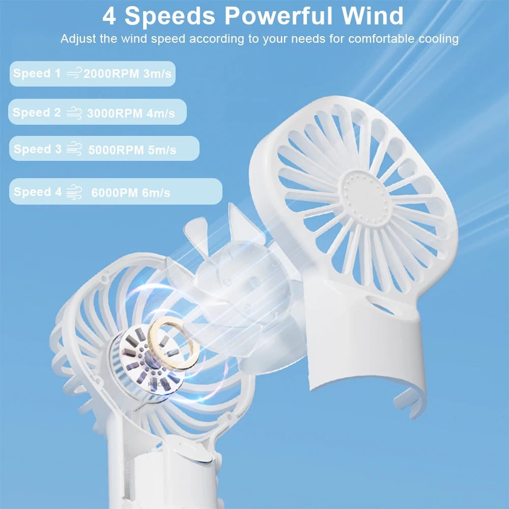Ventilador de Mano con Rociador de Agua USB