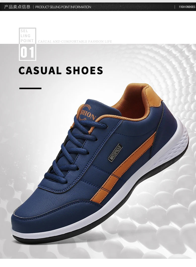 YRZL zapatos de hombre primavera otoño zapatillas impermeables para caminar ocio zapatos deportivos de cuero para hombre calzado antideslizante tenis para hombres