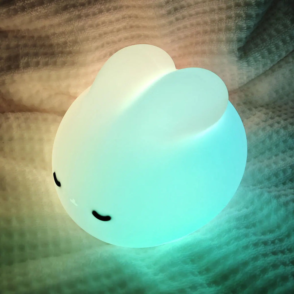 Lámpara de noche de conejo de silicona, luz nocturna de conejo de ensueño, lámpara LED con Sensor táctil, sincronización, decoración de escritorio, regalo de luz nocturna para niños