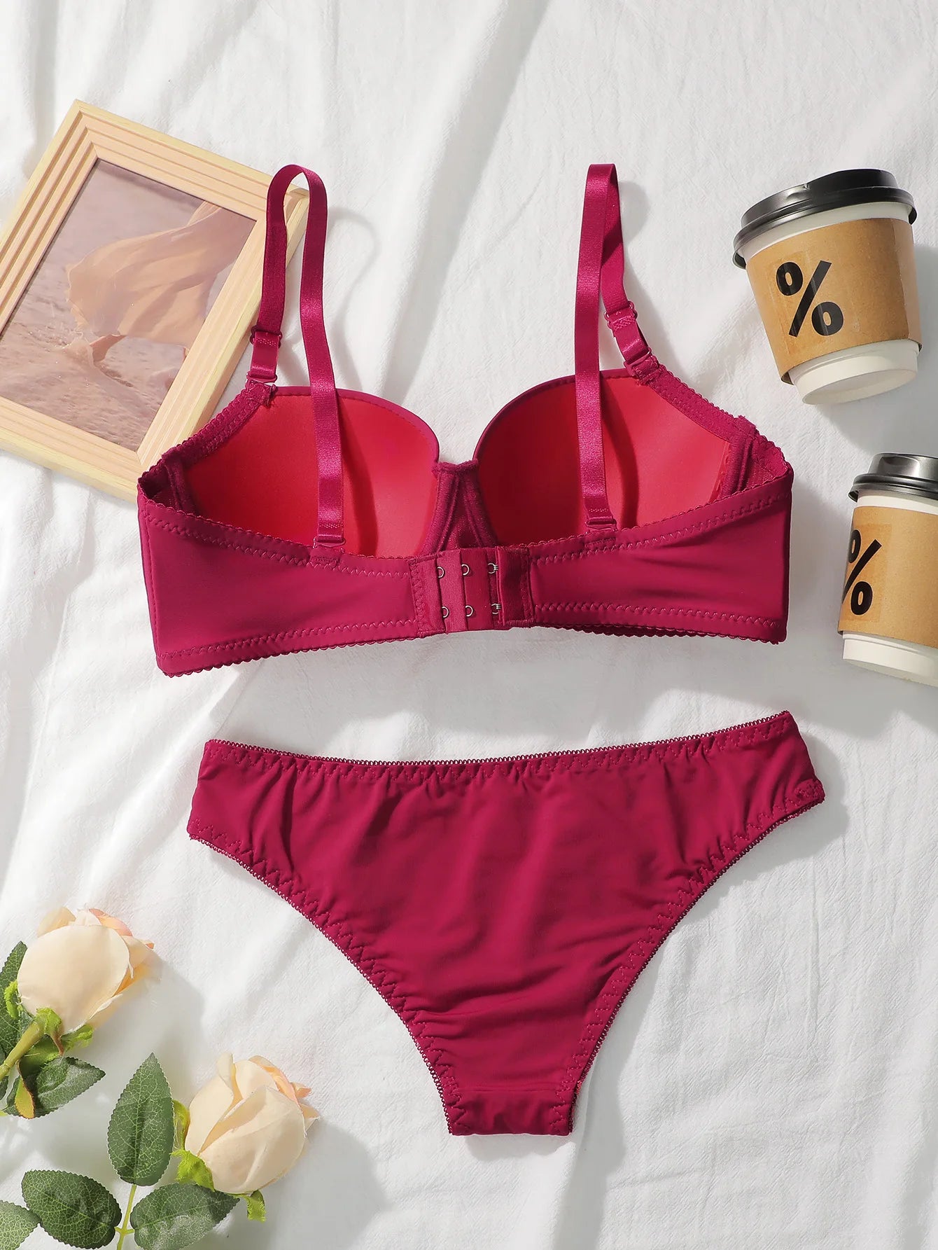 Conjunto de Sujetador Push Up y Bragas para Mujer