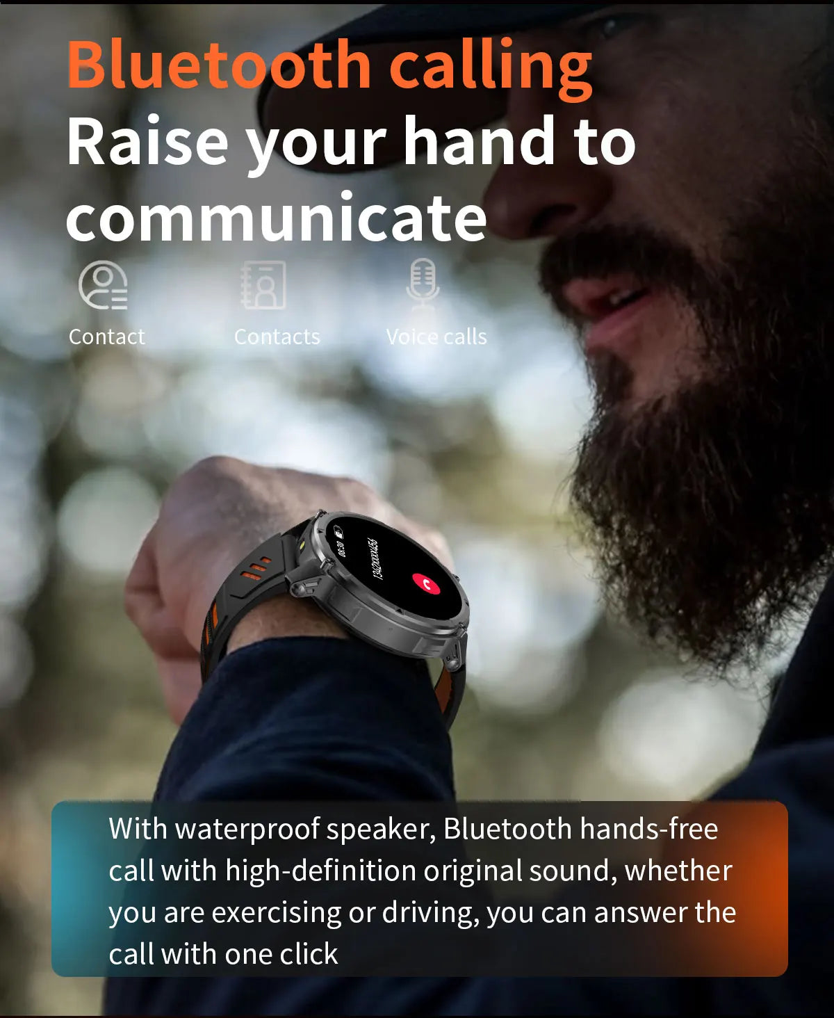 Reloj Inteligente HT33 con Linterna LED, Batería 1100mAh y Llamadas Bluetooth