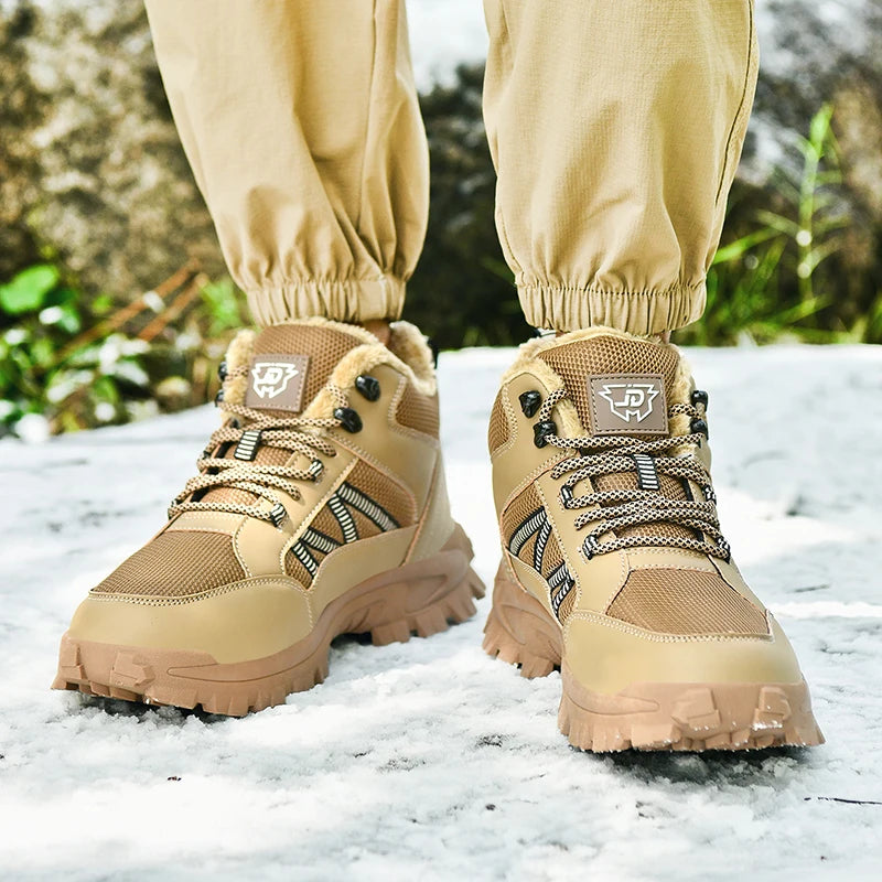 Botas de senderismo forradas para hombre con suela antideslizante y resistente