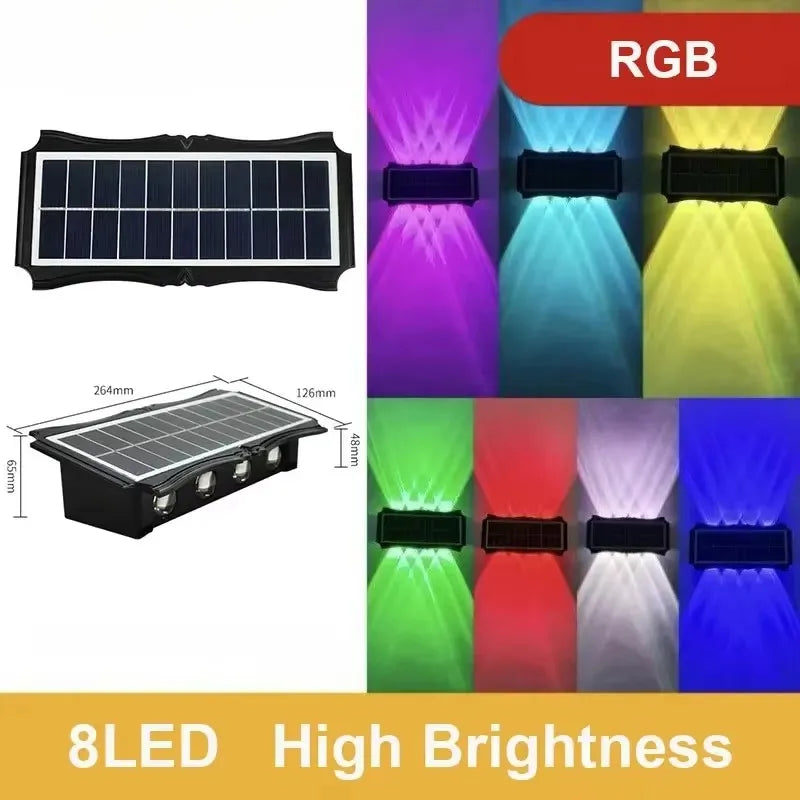 Lámpara Solar LED de Pared Exterior para Jardín y Patio