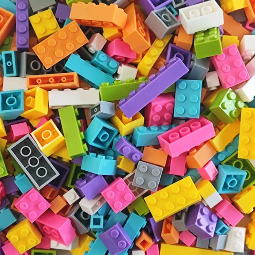 120/240 Uds. Juego de bloques de construcción a granel ciudad ladrillos clásicos montaje colorido DIY juguete creativo juguete educativo interactivo para niños