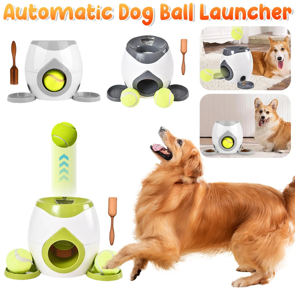 Lanzador automático de pelotas para perros, alimentador para mascotas, divertido lanzamiento inteligente, máquina de pelotas de tenis para perros pequeños y medianos, suministros