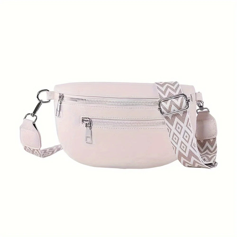 Riñonera de Cuero Suave para Mujer Bolso Pecho Cruzado Moda