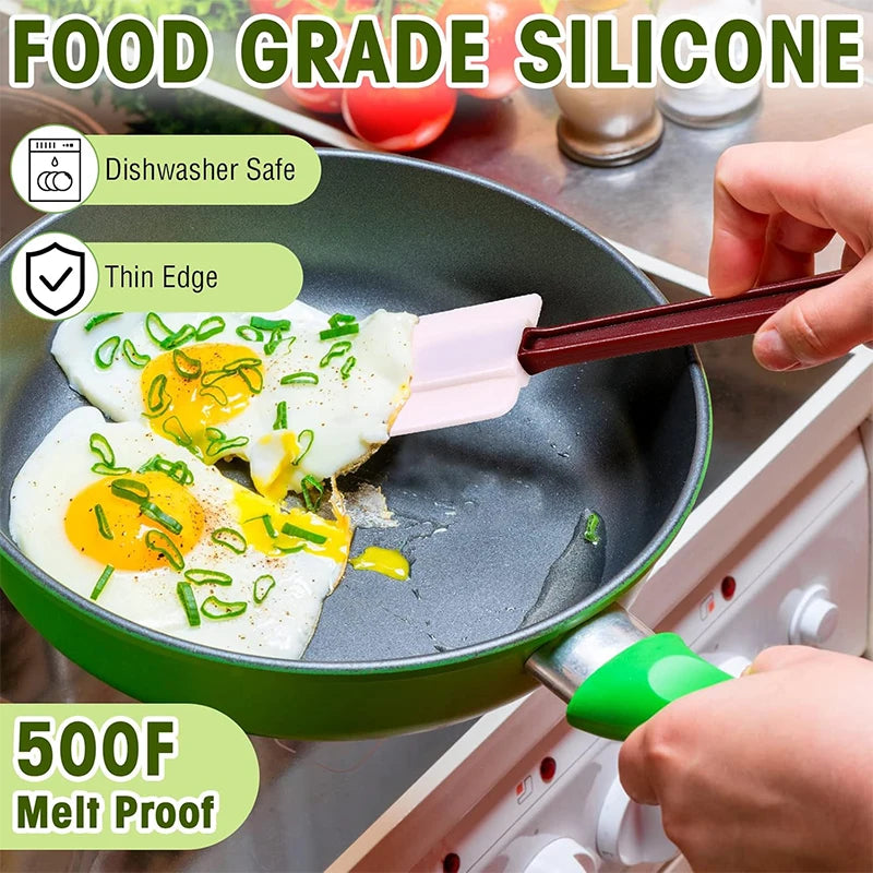 LMETJMA-espátula de goma resistente al calor, espátula de silicona antiadherente, raspadores, espátula comercial para hornear de cocina de alta temperatura JT491