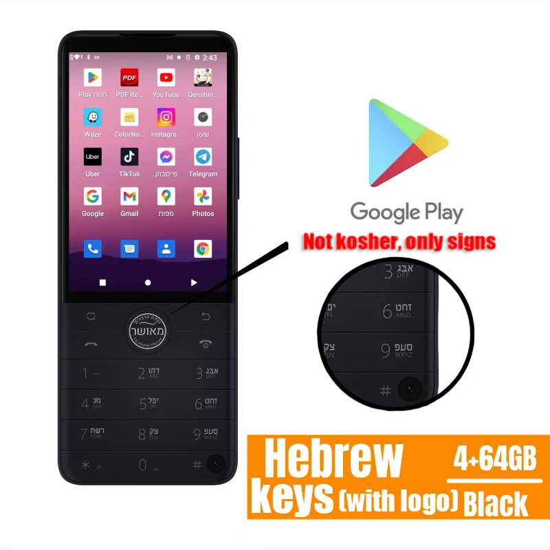 Nuevo Qin F22 Pro pantalla táctil inteligente teléfono Wifi 5G + 3,5 pulgadas 4GB 64GB agregar Google Store Android versión QinGlobal teléfono móvil