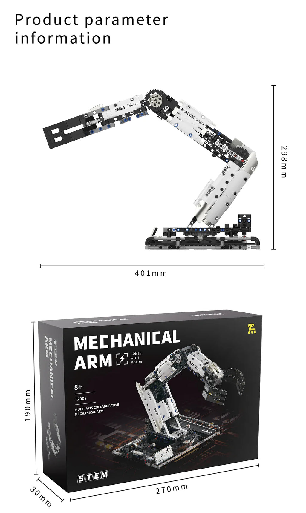 Bloques de construcción programables con brazo mecánico multieje, robot 5 en 1, juguetes de Control remoto, vástago interactivo, regalo de aprendizaje para niños