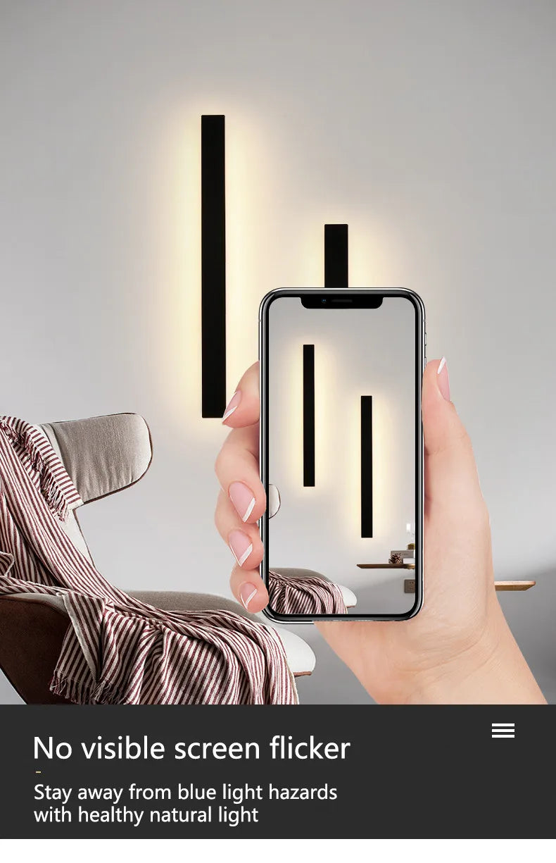 Lámpara de pared impermeable para exteriores, lámparas de pared para jardín, luces LED, fondo de TV nórdico moderno para sala de estar, IP65, arandela de pared de 110/220v