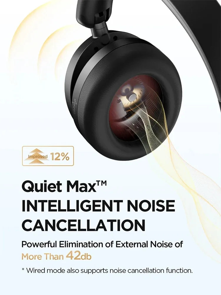 Auriculares 1MORE SonoFlow Pro HQ51 ANC Bluetooth 5.4 Hi-Res LDAC con controlador DLC de 40 mm, QuietMax ANC de 42 dB, batería de 100 horas, auriculares supraaurales