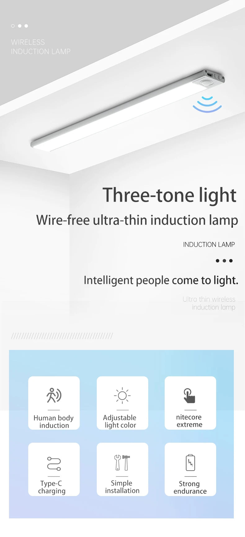 PZSUNLY Luz LED Ultrafina con Sensor para Gabinete