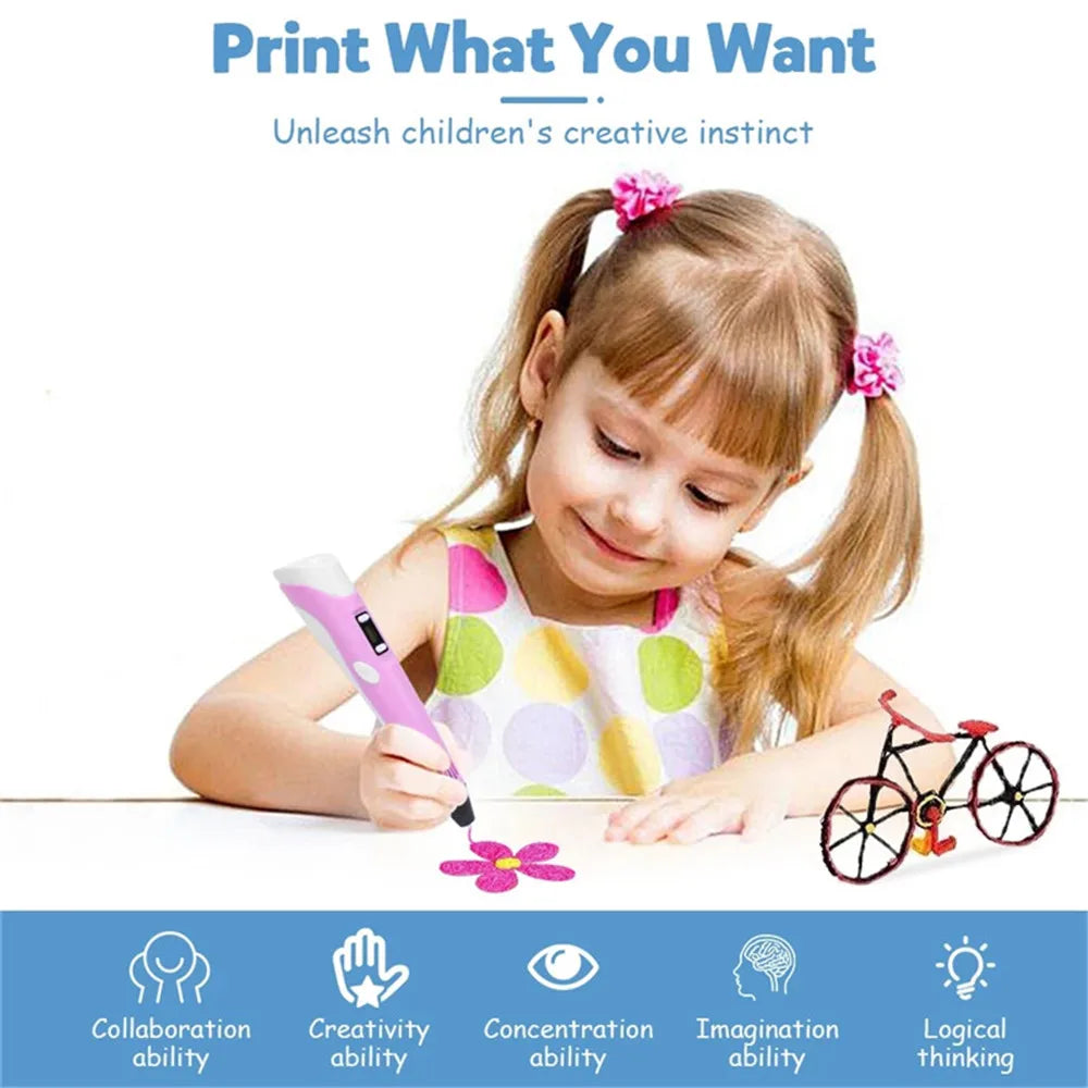 Bolígrafo de Impresión 3D para Niños con Filamento PLA
