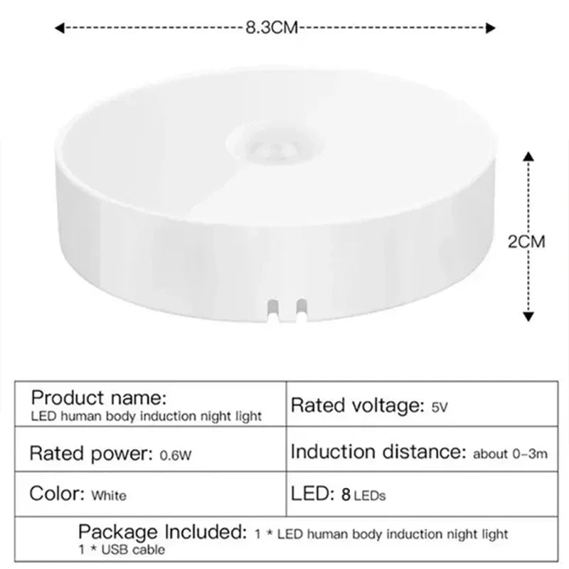 Luz LED Inalámbrica con Sensor de Movimiento USB
