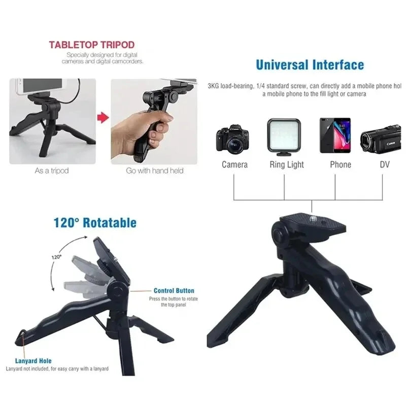 Kit de vlogging para teléfono inteligente con trípode, soporte para teléfono, Mini micrófono, luz de relleno LED, arrancador para transmisión en vivo, vídeo, YouTube