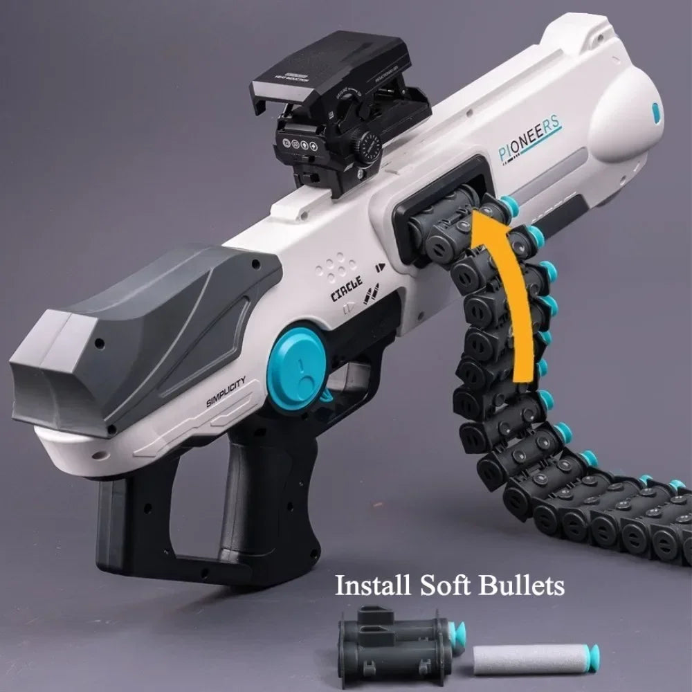 Pistola de Juguete de Doble Modo Eléctrico y Manual con Balas Suaves, Lanzador de Dardos de Espuma, Juguete para Exteriores, Regalo de Cumpleaños Ideal para Niños