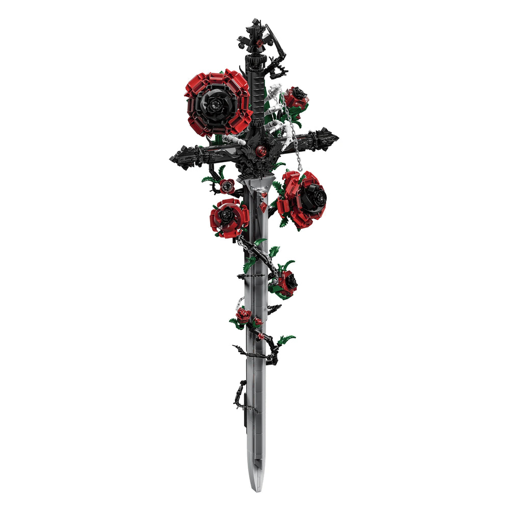 Bloques de Construcción K70007, Espada Rosa, Adorno Creativo para Escritorio, Serie Gótica Oscura, Juguetes de Ensamblaje, Regalo de Cumpleaños para Adultos
