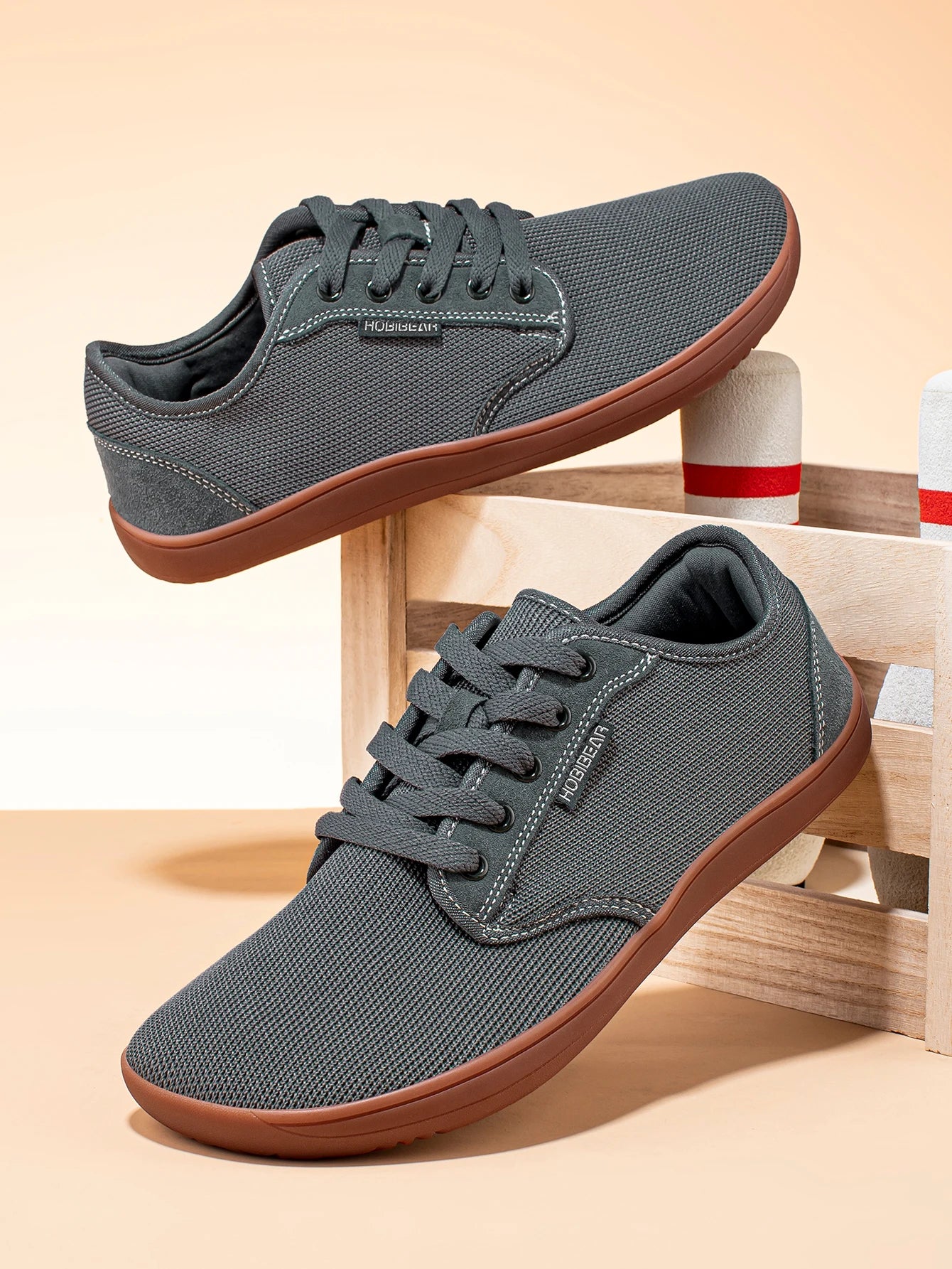 HOBIBEAR Zapatos minimalistas descalzos Unisex Punta ancha Zero Drop Zapatillas para caminar Zapatos ligeros y transpirables de malla