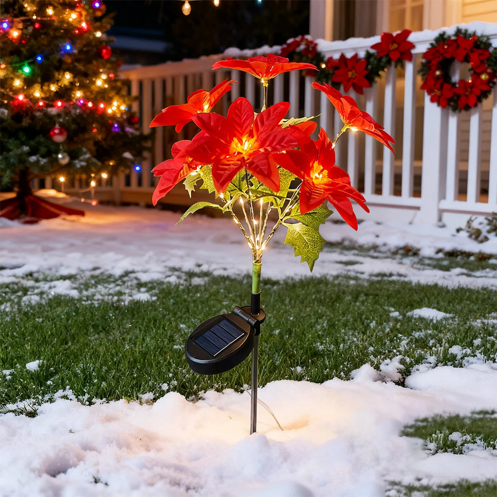 Luz LED solar de flores para decorar jardines y patios
