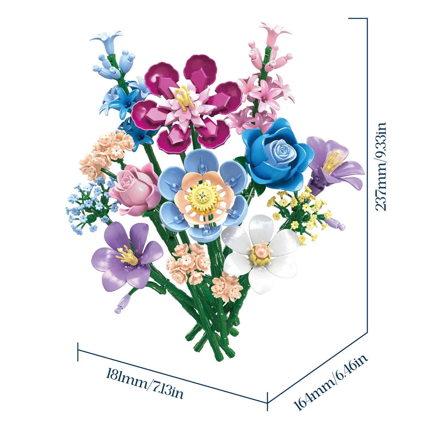 Bloques de Construcción de Ramo de Flores 11038, Modelo Creativo de Rosa y Jacinto para Armar, Decoración para el Hogar, Regalo de San Valentín para Mujeres Adultas, 730 Piezas