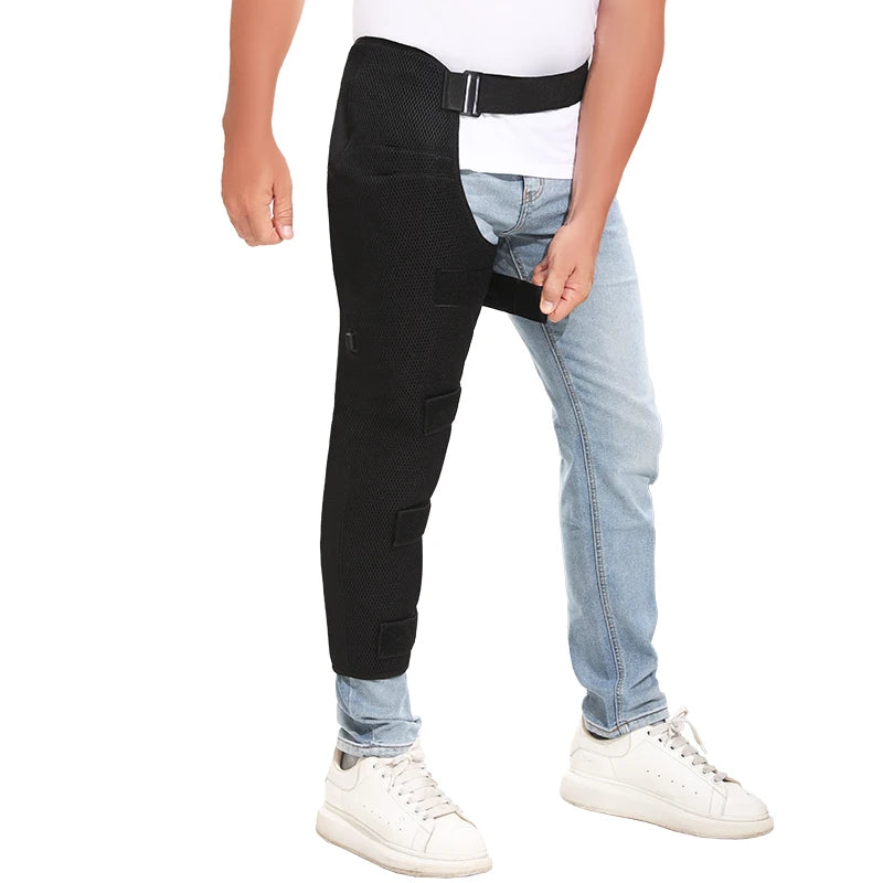 Almohadilla térmica larga para piernas y cadera con masajeador vibratorio, calentador de piernas, envoltura eléctrica para piernas, para aliviar el dolor de cadera, muslo, rodilla y pantorrilla