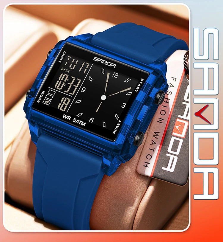 Reloj Digital SANDA Deportivo para Hombre Multifunción Luminoso