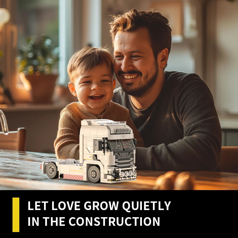Bloques de Construcción de Camiones Europeos, Modelo DIY, Remolque Grande, Camión Cisterna, Decoración de Escritorio, Regalo Coleccionable para Adultos, Cumpleaños, Festividades