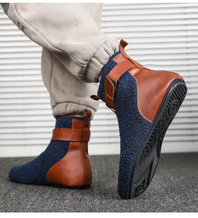 YRZL, zapatos para hombre, botas de invierno para hombre, zapatillas cálidas para hombre, zapatos planos suaves antideslizantes, zapatos casuales para hombre, cómodas zapatillas de interior para el hogar para hombre