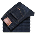 Pantalones Vaqueros Rectos para Hombre, Ajustados Elásticos, Negocios