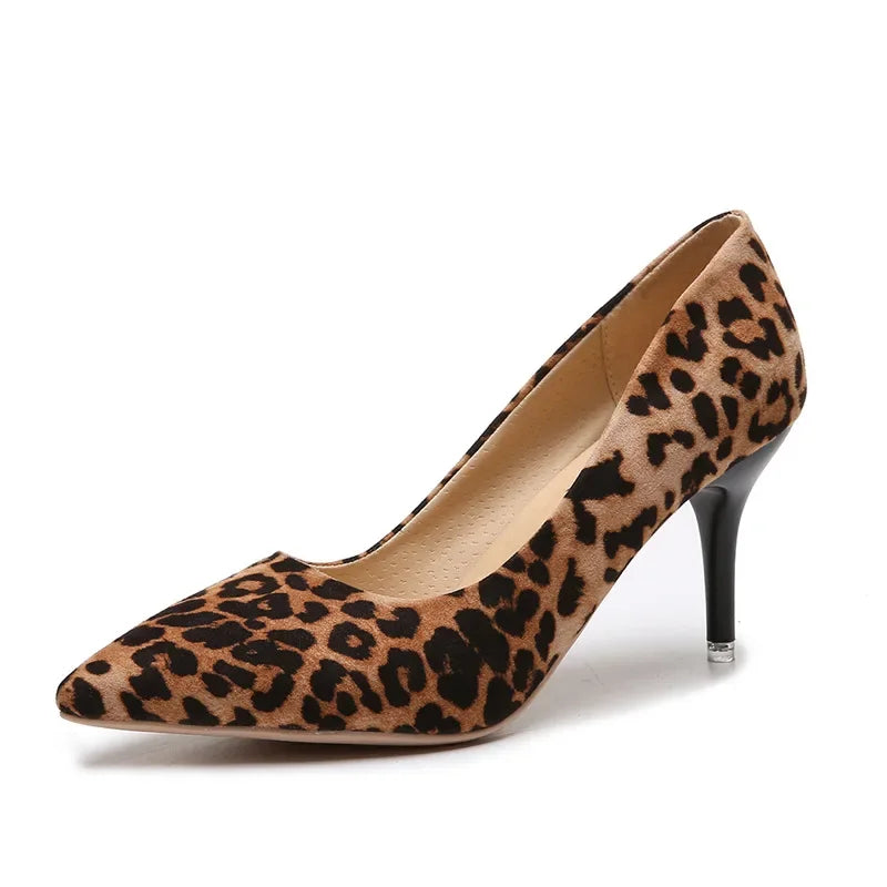 Sandalias de Tacón Alto Estampado Leopardo para Mujer | Punta Fina