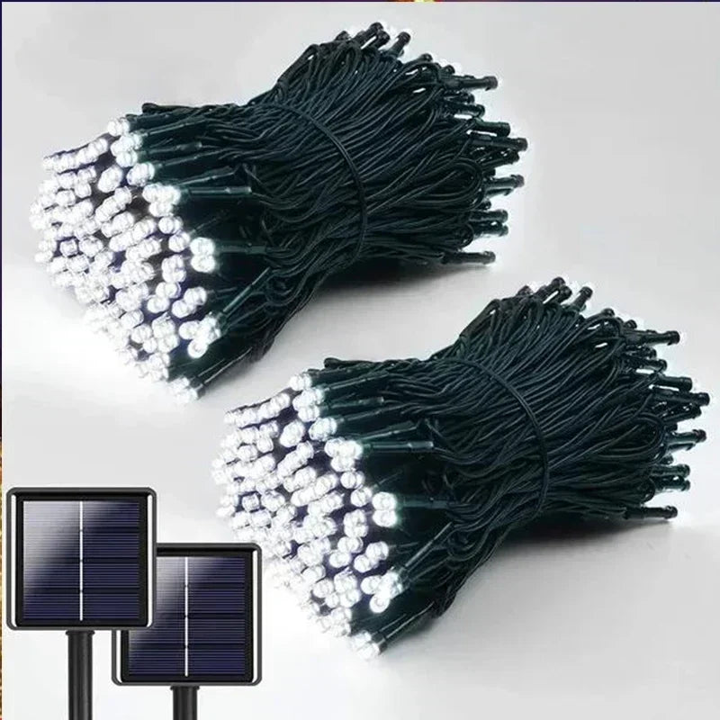 Guirnalda de luces solares para exteriores, impermeable, con 8 modos, para decoración de patio, jardín, árbol, fiesta
