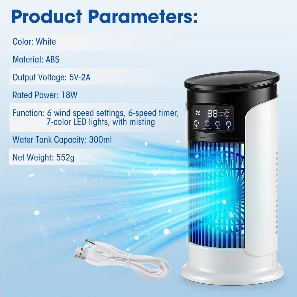 Enfriador de Aire 3 en 1 con Humidificador y 6 Velocidades