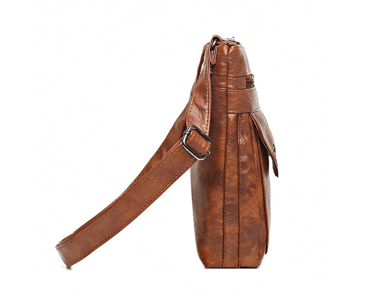 Bolso de hombro de cuero suave para mujer, bolso para teléfono móvil, bolso en capas, cartero, diseñador de lujo de un solo hombro, bolso de mujer, billetera