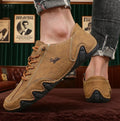 Botines para hombre con costuras a la moda, zapatos informales ligeros y cómodos para caminar, tenis transpirables, zapatos para conducir al aire libre