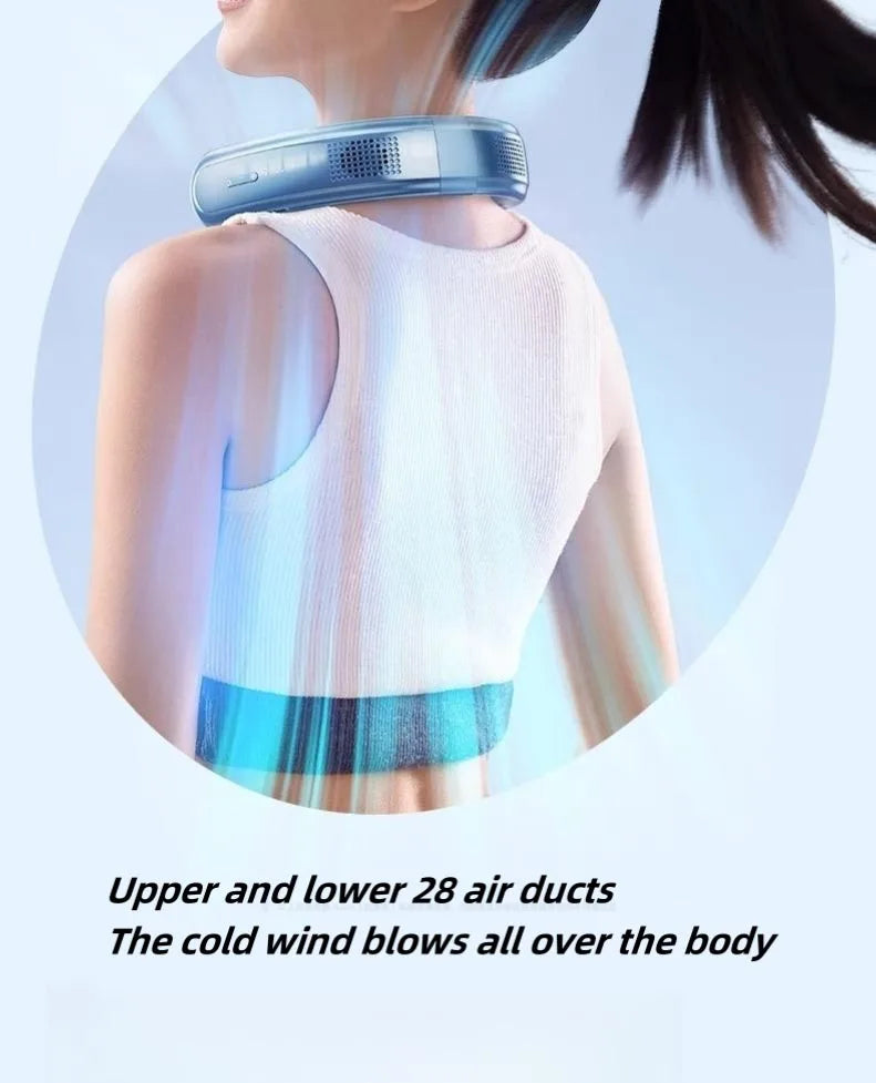 Ventilador de cuello portátil recargable, miniventilador de 3 velocidades, silencioso, eléctrico, para exteriores, hogar, Camping, 10000mAh