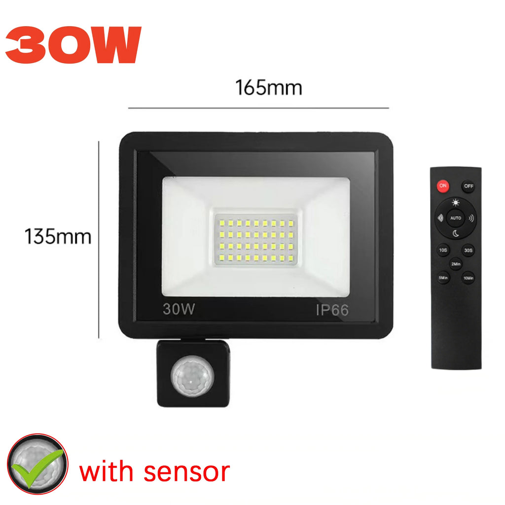 Reflector LED con Sensor de Movimiento IP66 para Exteriores 10W-50W