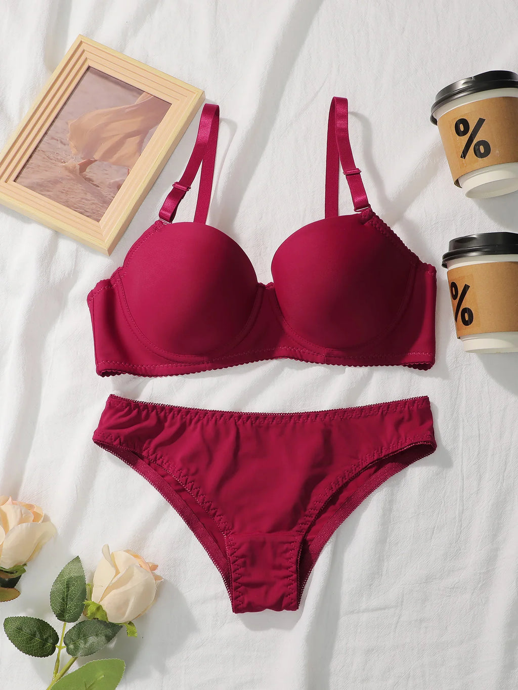 Conjunto de Sujetador Push Up y Bragas para Mujer