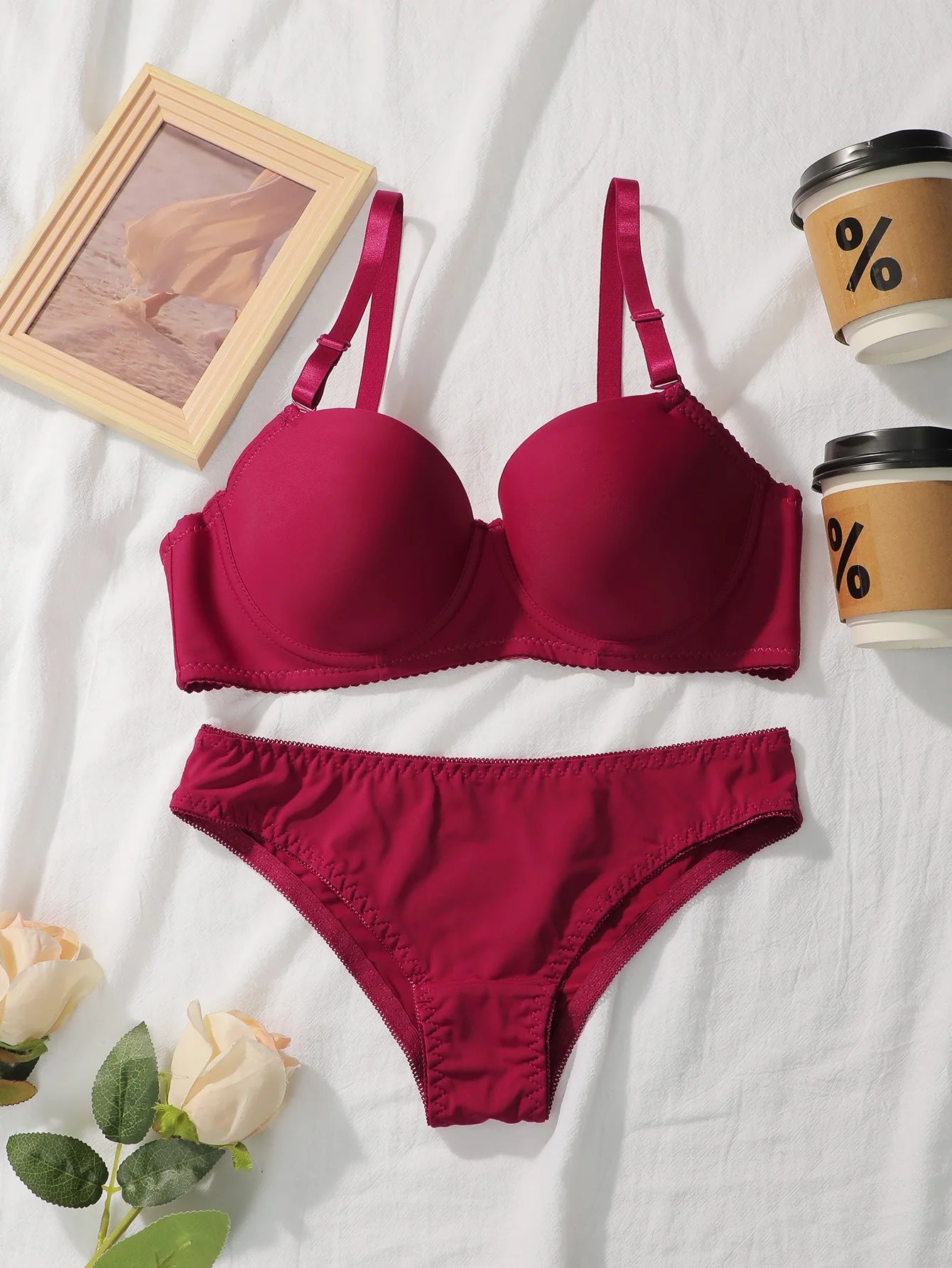 Conjunto de Sujetador Push Up y Bragas para Mujer