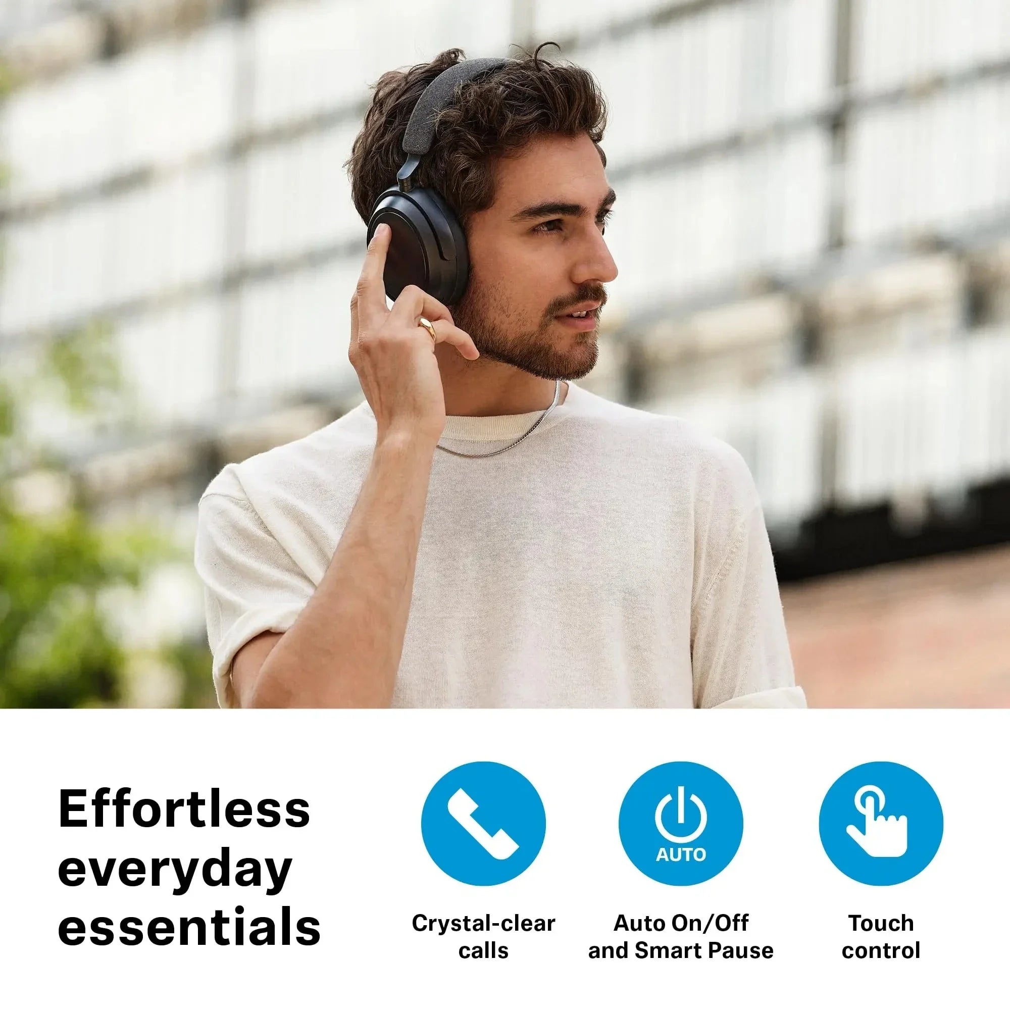 Audífonos Inalámbricos Originales MOMENTUM 4 con ANC, 60 Horas de Batería, Bluetooth 5.2, Plegables, con Pausa Inteligente, Color Negro para Oficina