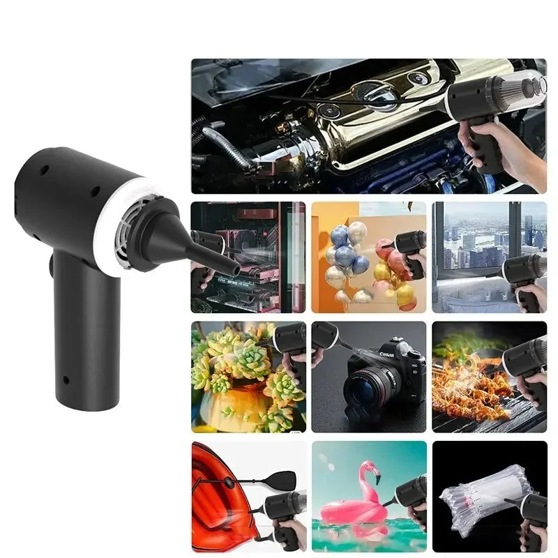 Aspiradora para Coche Inalámbrica, 9000Pa, Carga USB, Húmedo y Seco