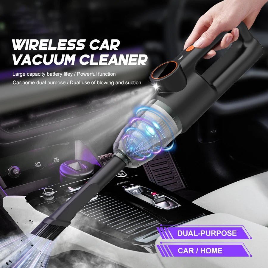 Aspirador de coche de 11000PA, aspirador de mano inalámbrico portátil de succión fuerte con múltiples boquillas para coche, hogar, oficina, mascota