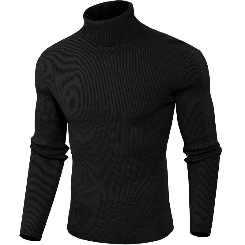 Juego de animales, blusa fría de lujo para hombre, suéteres informales, jersey de lana con cuello alto, camisetas básicas a rayas, sudadera cálida de punto para hombre